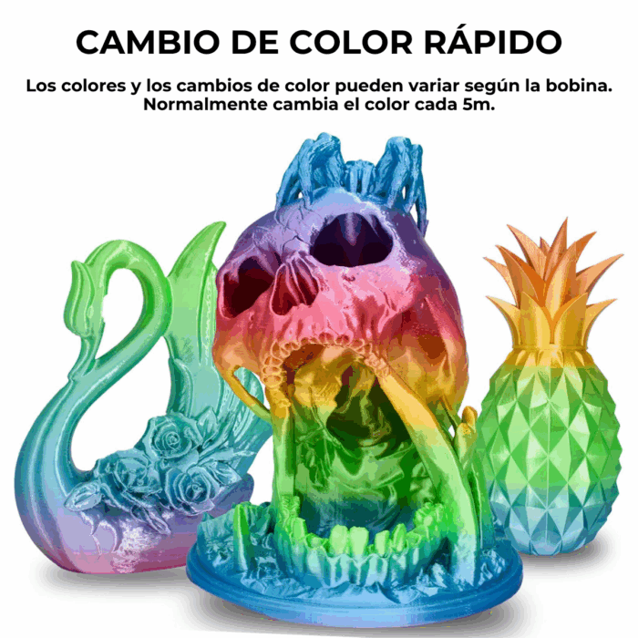 Filamento PLA+ High Speed Silk Rainbow x1kg Fremover - Imagen 2