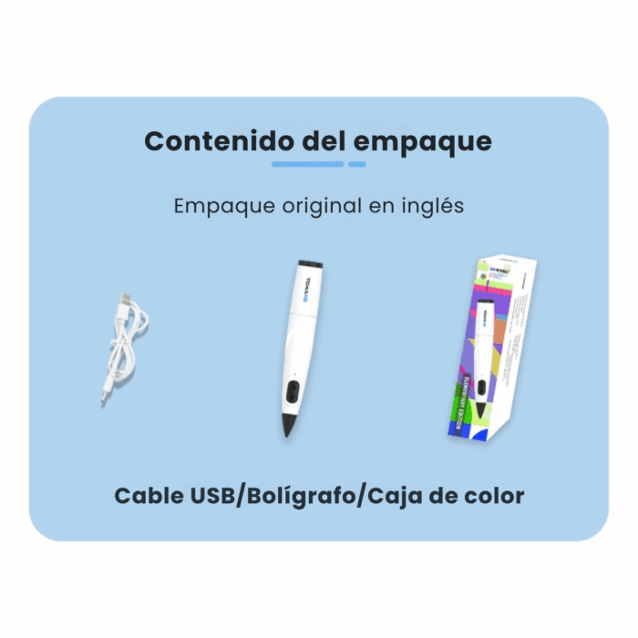 Lápiz 3d Para niños Pen USB Wire, manual, box PCL, No Quema - Imagen 3