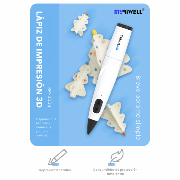 Lápiz 3d Para niños Pen USB Wire, manual, box PCL, No Quema - Imagen 2
