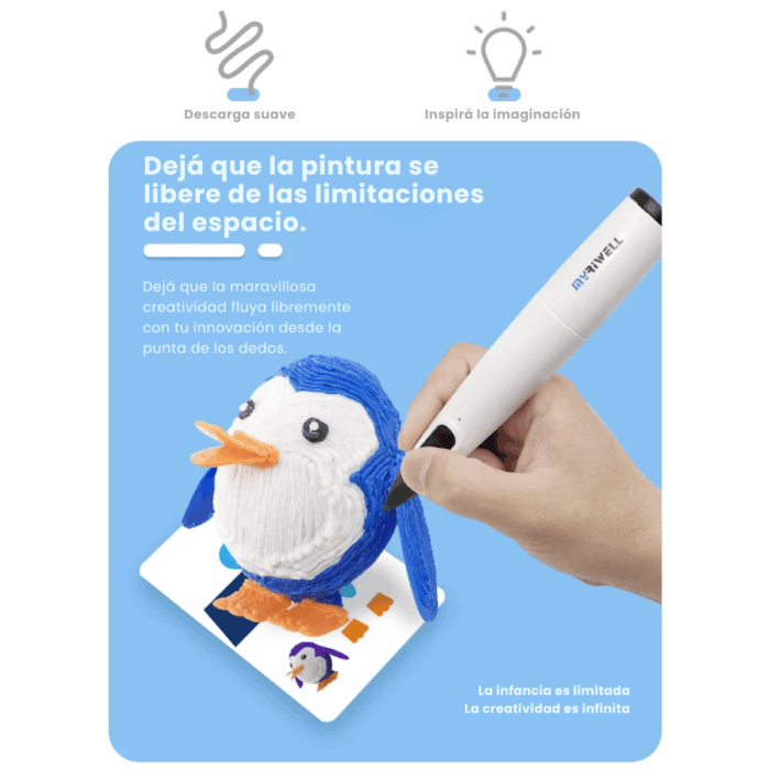 Lápiz 3d Para niños Pen USB Wire, manual, box PCL, No Quema - Imagen 10