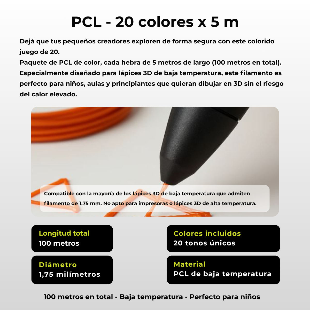 Filamento Mix PCL Small Pack Para Lápiz 3D - Imagen 7