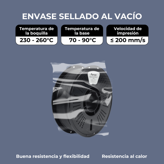 Filamento 3d PETG+ Fibra De Carbono High Speed X1kg Fremover - Imagen 4