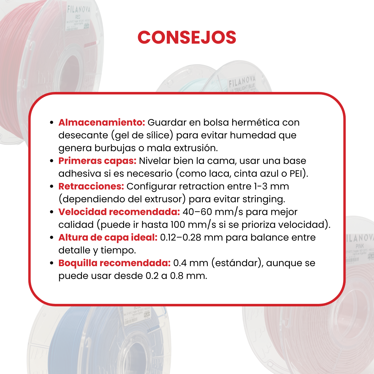 Filamento PLA High Speed Filanova x 1Kg - Imagen 10