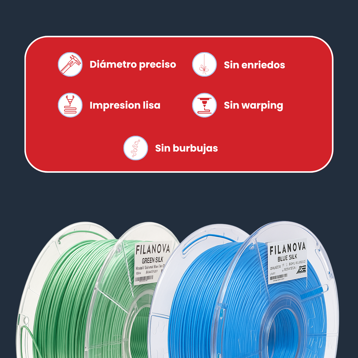 Filamento PLA SILK High Speed Filanova x 1Kg - Imagen 2